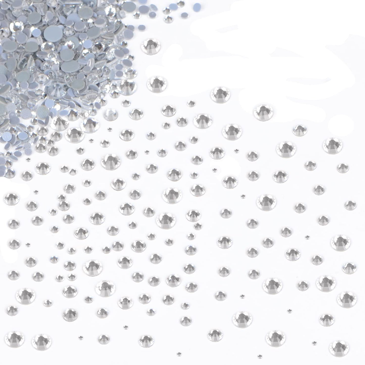 6800pcs+ Flatback Glass Hotfix Iron On Rhinestones Crystal for DIY Making with 1 Tweezer & 1 Picking Pen for Shoes, Clothes, Face Art, Bags, Manicure (Clear Crystal, 6-Sizes)