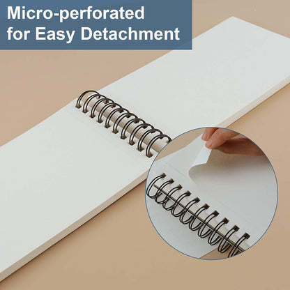 5.5" x 8.5" Sketchbook Set, Top Spiral Bound Sketch Pad, 2 Packs 100 Sheets Each (68lb/100gsm), Acid Free Art Sketch Book Artistic Drawing Painting Writing Paper for Beginners Artists