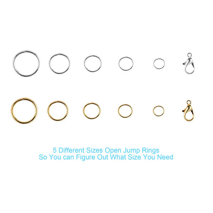 1200pcs Open Jump Rings and Lobster Clasps with Jump Ring Pliers, Perfect Jewelry Findings Kit for Jewelry Making Supplies and Necklace Repair