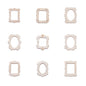 50pcs Random Mini Photo Picture Frame Unfinished Wood Ornaments Vintage Photo Frame Laser Cut Wood Craft Embellishments for DIY Painting