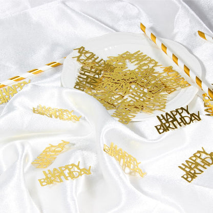 Gold Happy Birthday Confetti Birthday Party Decorations Baby/Adult Birthday Table Scatter Party Supplies 100PC