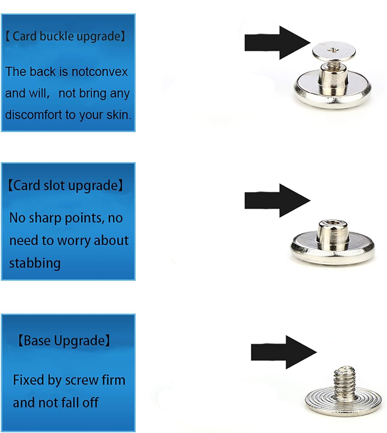12 Pcs Button for Sewing Metal Jeans,ICEYLI 17 mm No-Sew Nailess Removable Metal Jeans Buttons Replacement Repair Combo Thread Rivets and Screwdrivers