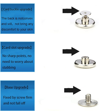 12 Pcs Button for Sewing Metal Jeans,ICEYLI 17 mm No-Sew Nailess Removable Metal Jeans Buttons Replacement Repair Combo Thread Rivets and Screwdrivers