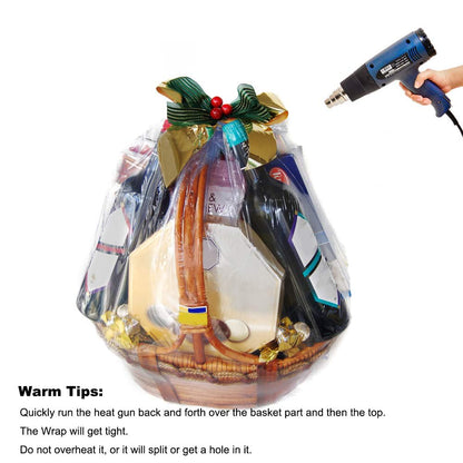 Extra Large Jumbo Shrink Wrap Bags Cellophane Bags for Gift Baskets - 40x47 Inch Christmas Basket Bags (5 pcs, XXXL)