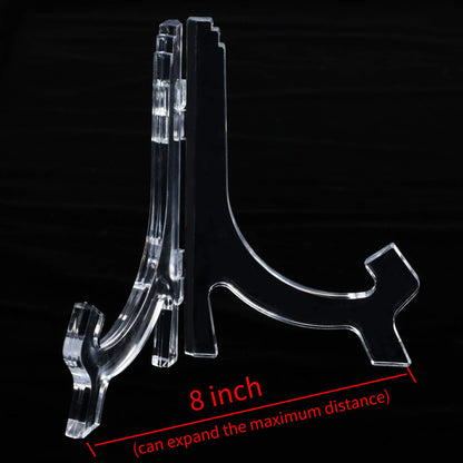 6 Pack 7 Inch Acrylic Easel Stand, Display Stand, Plate Holder for Display, Photo Holder Picture Frame Book(Clear)