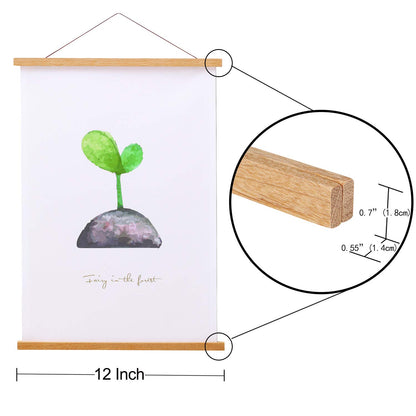 Magnetic Poster Hanger Frame, 12x16 12x18 12x24 Teak Wood Magnet Poster Frame for Posters, Prints, Photos, Pictures, Maps, Scrolls, and Canvas Artwork