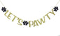 Dog Themed Party Banner Garland for Pet Birthday Party Decor Dog Pawty Photo Prop Backdrop (Gold)