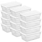 12-Pack Storage Box, Stackable Clear Plastic Bins with Snap-On Lids, 6 Quart