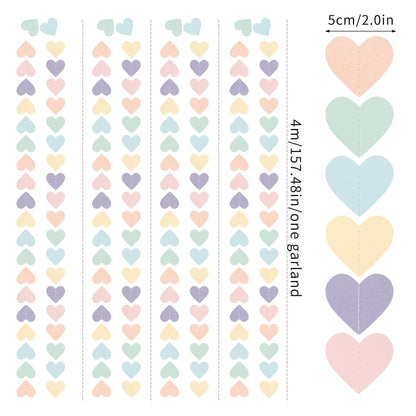 Pastel Rainbow Birthday Party-Decorations Streamers - 52FT Yellow Blue Mint Pink Purple Hanging Heart Garland Banner,Baby Bridal Shower Bachelorette Engagement Backdrop Decor Hugtmr