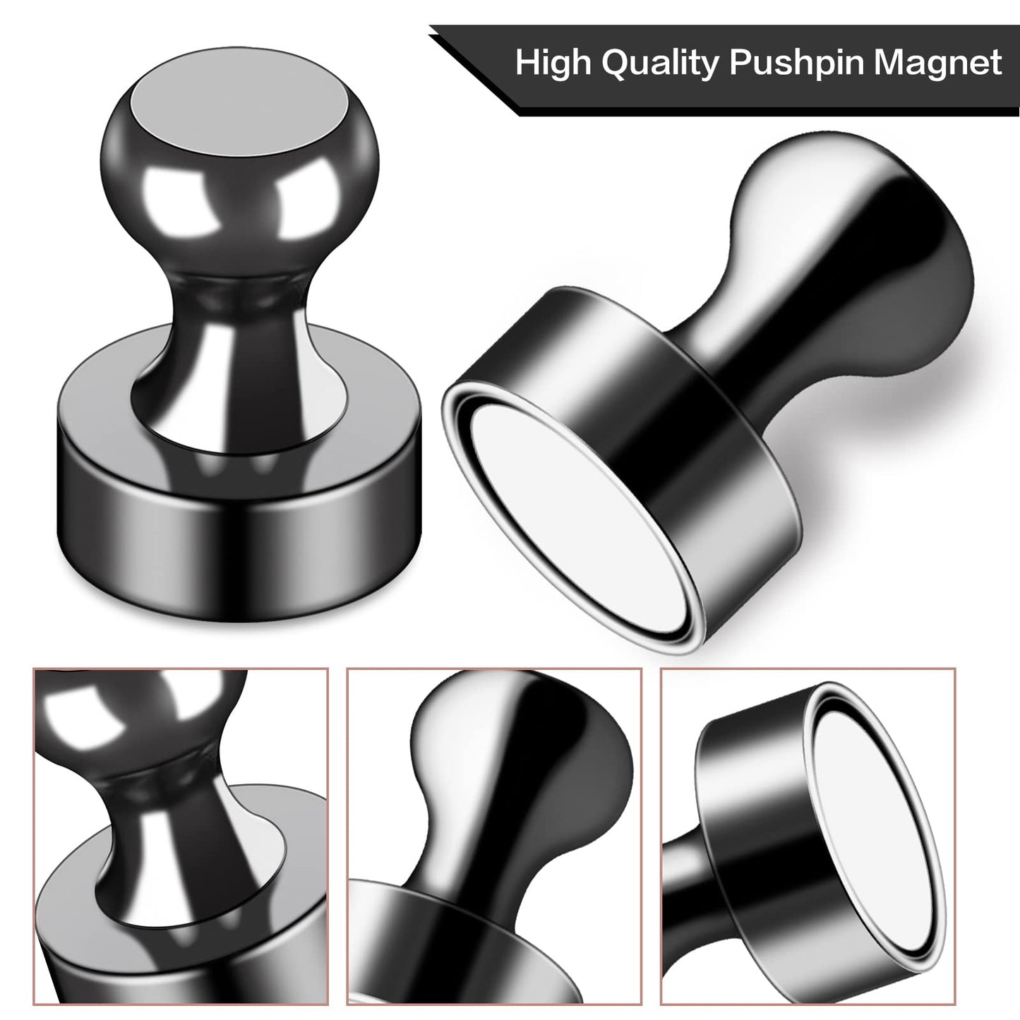 16Pcs Strong Science Magnets, Labs Junior Science Magnet Set for Education, Science Experiment Tools for School, Office, Thumb Tacks Magnets,Dry Erase Magnetic