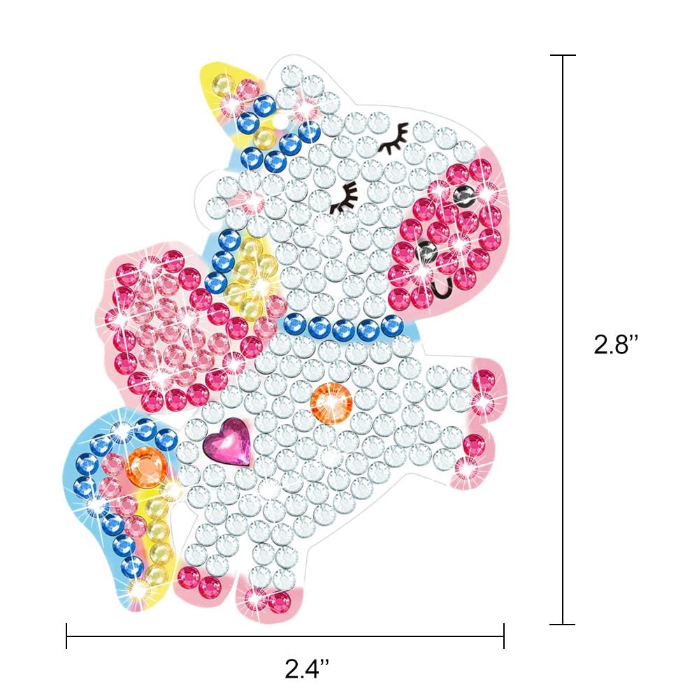 Arts and Crafts for Kids Ages 8-12 - Make Your Own GEM Keychains - 5D Diamond Art Painting by Numbers Kits Girls Kids Ages 3-5 4-6 6-8 Toys Birthday Easter Basket Stuffers Christmas Stocking Gifts