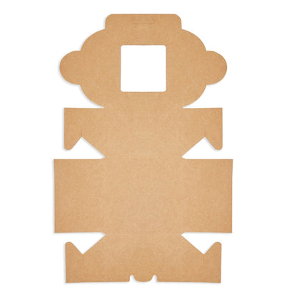 50 Pack 4x4x2.5 Mini Dessert Boxes with Window for Bakery - Baked Goods Packaging Containers for Cupcakes, Cookies, Pastry (Kraft Paper) - Cupcake Boxes