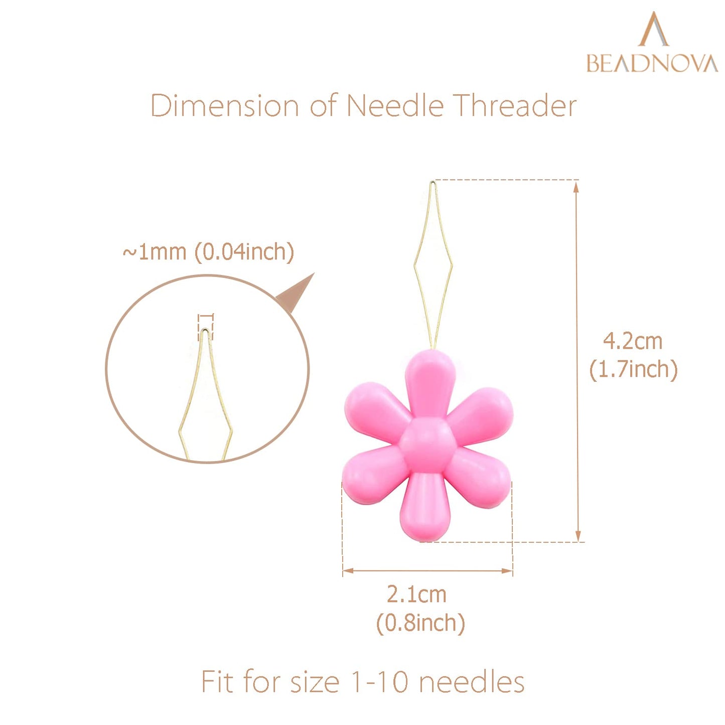 Embroidery Needle Threader Tool 5pcs Plastic Flower Head Sewing Machine Needle Threader for Hand Sewing Cross Stitch Craft Knitting Quilting (5pcs, Mix Colors)