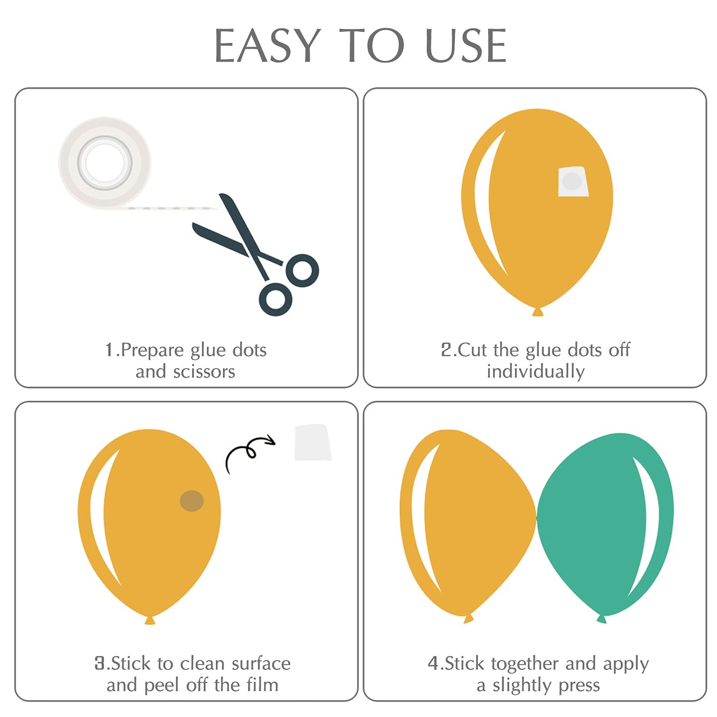 1000 Pieces Clear Glue Points Dots Double Sided Adhesive Removable for Balloons Craft Sticky