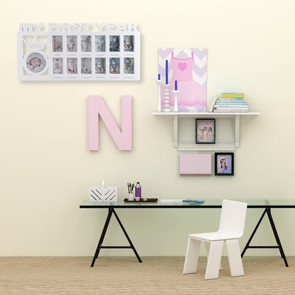 Baby Picture Frames My Frist Year Photo Keepsake for Baby 1-12 Months Memory, White