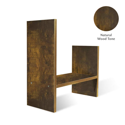 Desktop Organizer Office Storage Rack Adjustable Wood Display Shelf Free Style Double H Display True Natural Stand Shelf, Natural Wood Tone