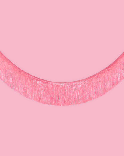 xo, Fetti Pink Iridescent Fringe Banner - 5 Ft. | Bachelorette Party Decorations, Birthday Party Decor, 21st Bday Decor, HBD, Photo Booth Banner Backdrop