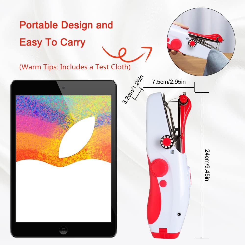 Handheld Sewing Machine, Mini Portable Electric Sewing Machine for Beginners Adult, Easy to Use and Fast Stitch Suitable for Clothes,Fabrics, Cutains,DIY Home Travel