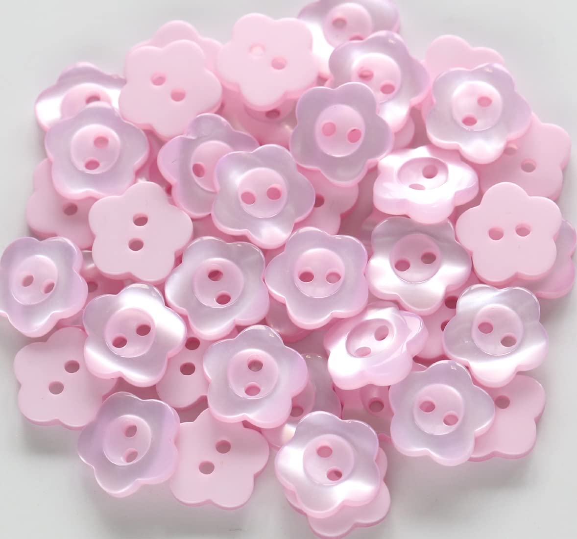 1/2 inch (12.5mm) Flower Shape Buttons for Sewing Shirts Pink Resin Buttons for DIY Crafts Projects Scrapbooking Pack of 150 pcs
