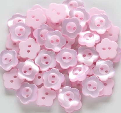 1/2 inch (12.5mm) Flower Shape Buttons for Sewing Shirts Pink Resin Buttons for DIY Crafts Projects Scrapbooking Pack of 150 pcs