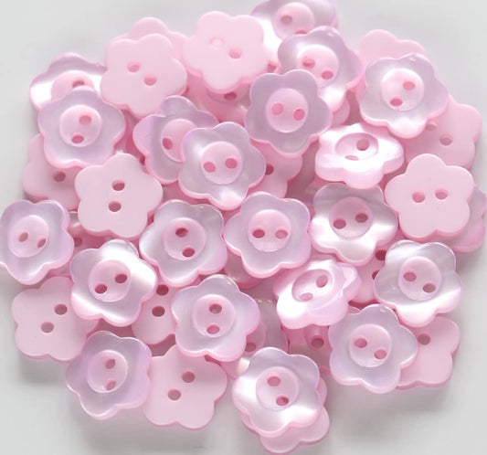 1/2 inch (12.5mm) Flower Shape Buttons for Sewing Shirts Pink Resin Buttons for DIY Crafts Projects Scrapbooking Pack of 150 pcs