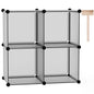 Cube Storage Organizer, 4-Cube Shelves Units, Closet Cabinet, DIY Plastic Modular Book Shelf Ideal for Bedroom, Living Room, Office, 24.8" L x 12.4" W x 24.8" H Grey UPCS04G