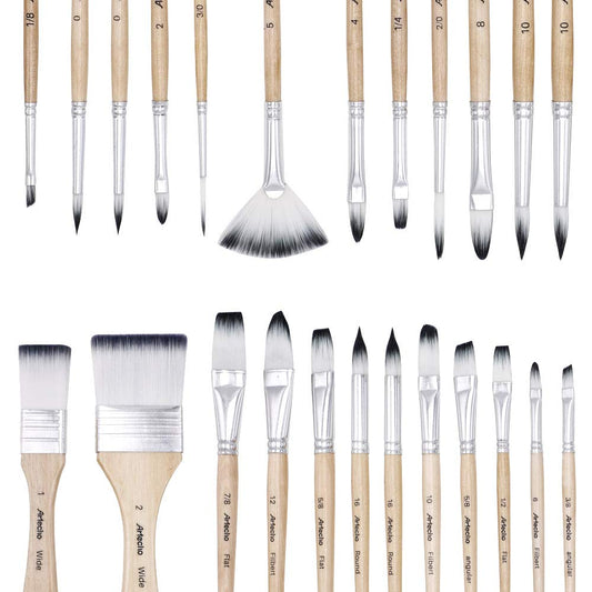 24 PCS Paint Brushes for Acrylic Painting, Acrylic Paint Brushes for Oil, Watercolor, Acrylic, Gouache and Canvas Painting