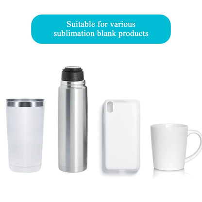 50 Pcs Sublimation Heat Shrink Sublimation Shrink Wraps Film Blanks Wrap Sleeves White Wrap Bags Tube, 5 Different Sizes, 9 x 14 Inch, 8 x 8 Inch, 7 x 11 Inch, 5 x 10 Inch, 4 x 3 Inch