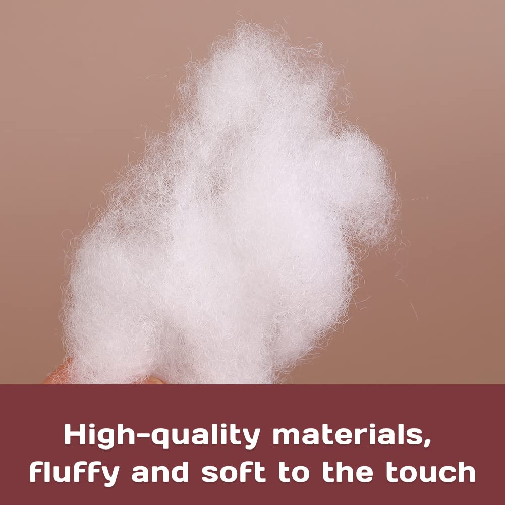 5.29oz/150g Polyfill Stuffing Fiber Fill, White Premium Fiberfill Stuffing for Craft, High Resilience Crochet Stuffing, Stuffing for Stuffed Animals, Cotton Batting, Recyclable