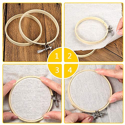 12 Pieces 4 Inch Round Embroidery Hoop Bulk Wholesale Circle Cross Stitch Hoop Ring