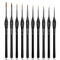 10 pcs Miniature Brushes for Fine Detailing & Art Painting - Acrylic, Watercolor, Oil, Models