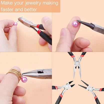 23 Pcs Jewelry Making Supplies Kit for Adults with Bead Tray, Pearls Making Kit Including Jewelry Tools, Jewelry Wires and Pearls Findings for Jewel Repair and Beading