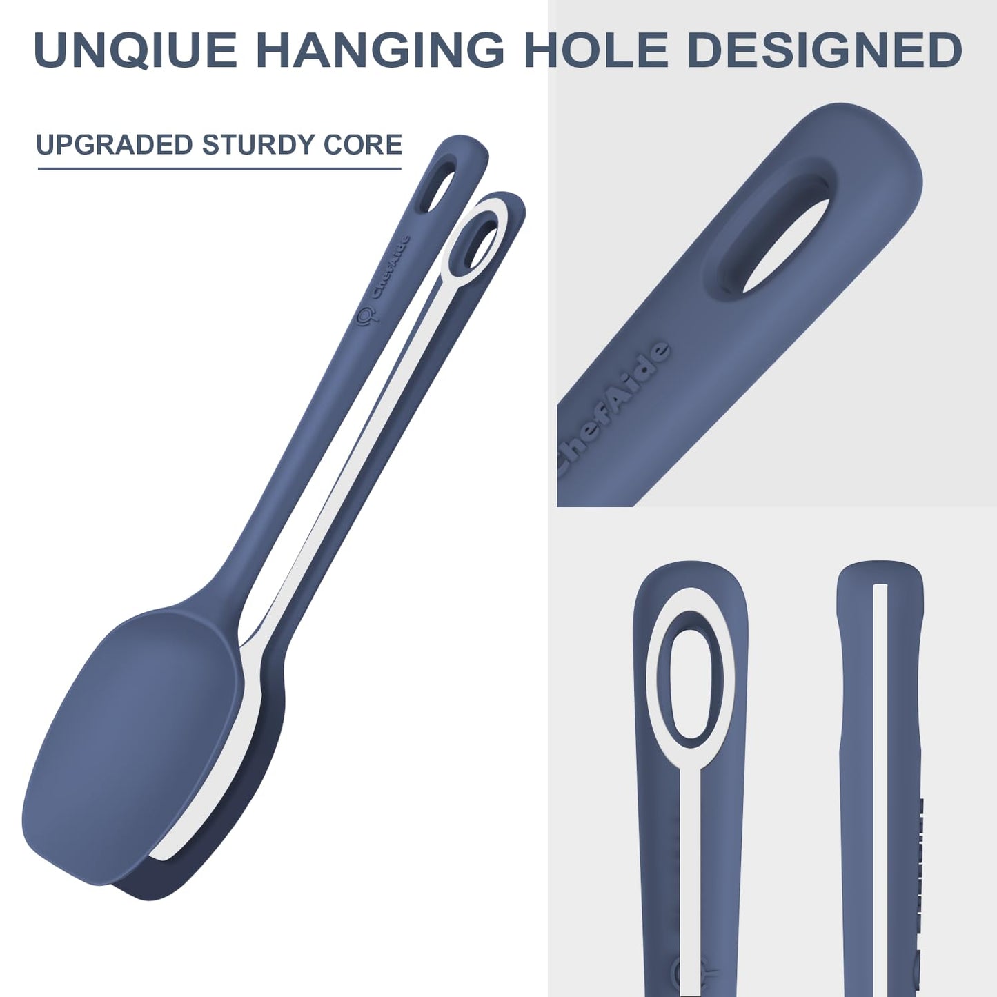 5 Pieces Silicone Spatula Set, Food Grade Rubber Spatula, Upgrade Strong Handle with Ergonomic Grip, Heat Resistant Up to 600°F for Nonstick Cookware, Cooking