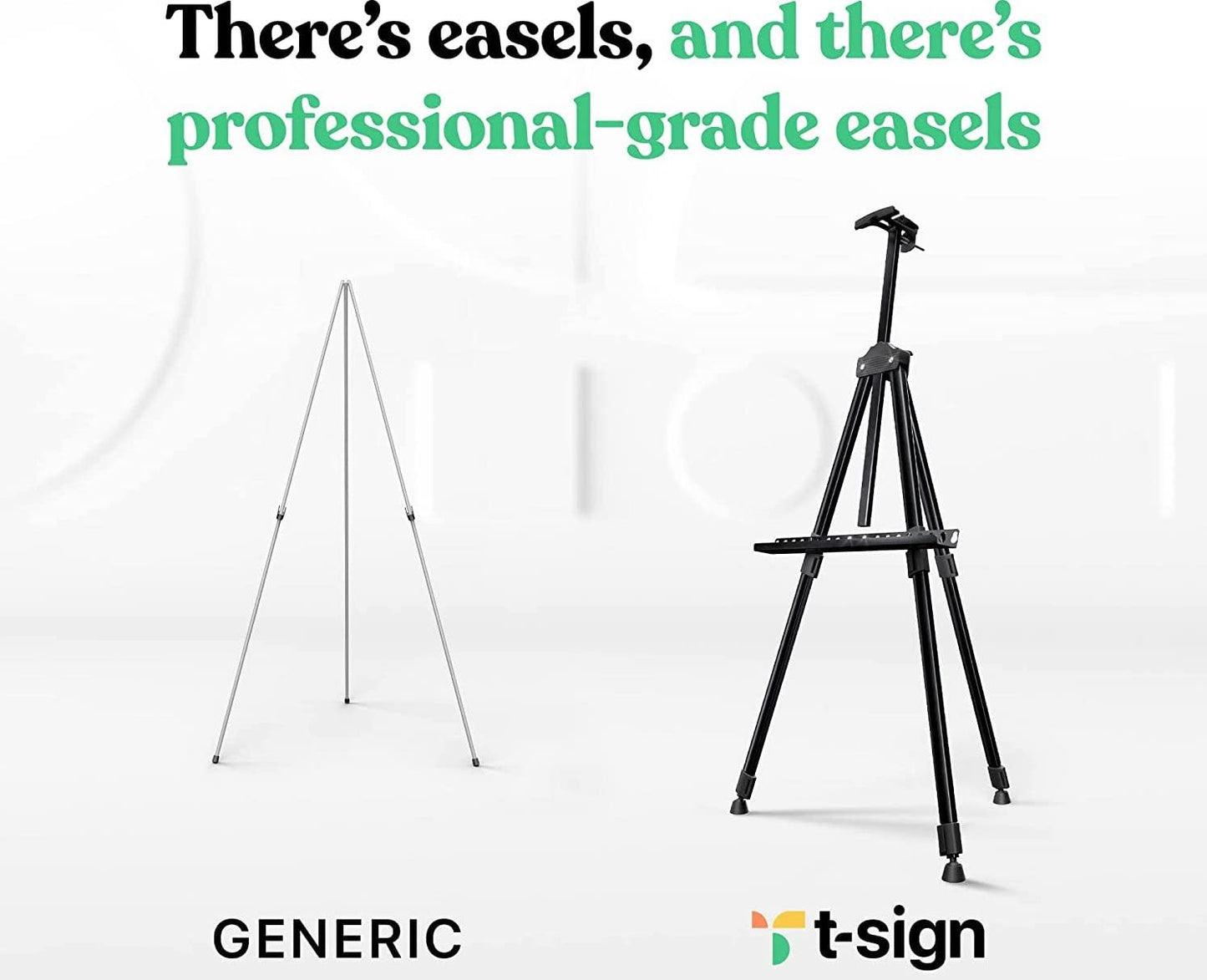 Portable Artist Easel Stand for Painting - Adjustable Height Painting Easel with Bag - Tabletop Art Easel for Painting Canvas Stand, Poster Stand & Wedding Signs Stand - Metal Tripod - 21x66 inches