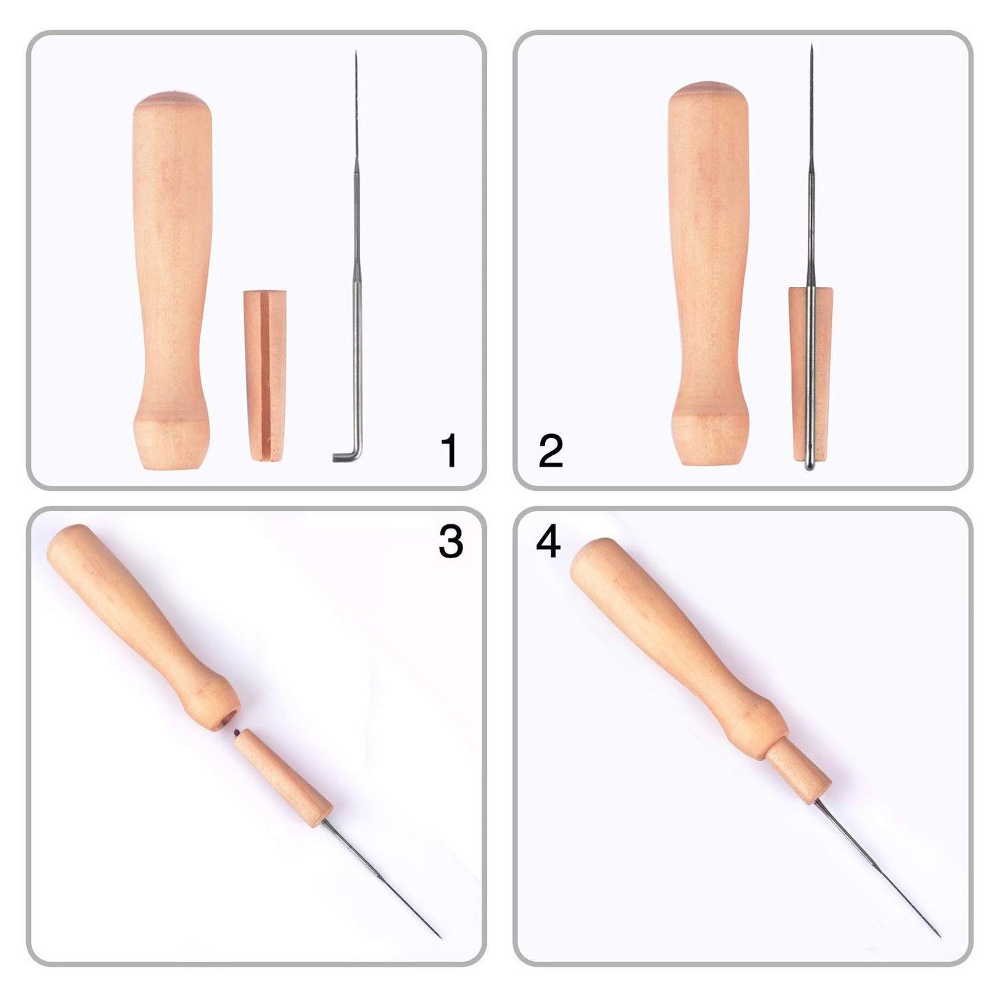 30 Pcs Needle Felting Kit, Wool Felting Needles, 3 Sizes: 3.58/3.39/3.07 inch, Grey, Sharp Point, Iron Material