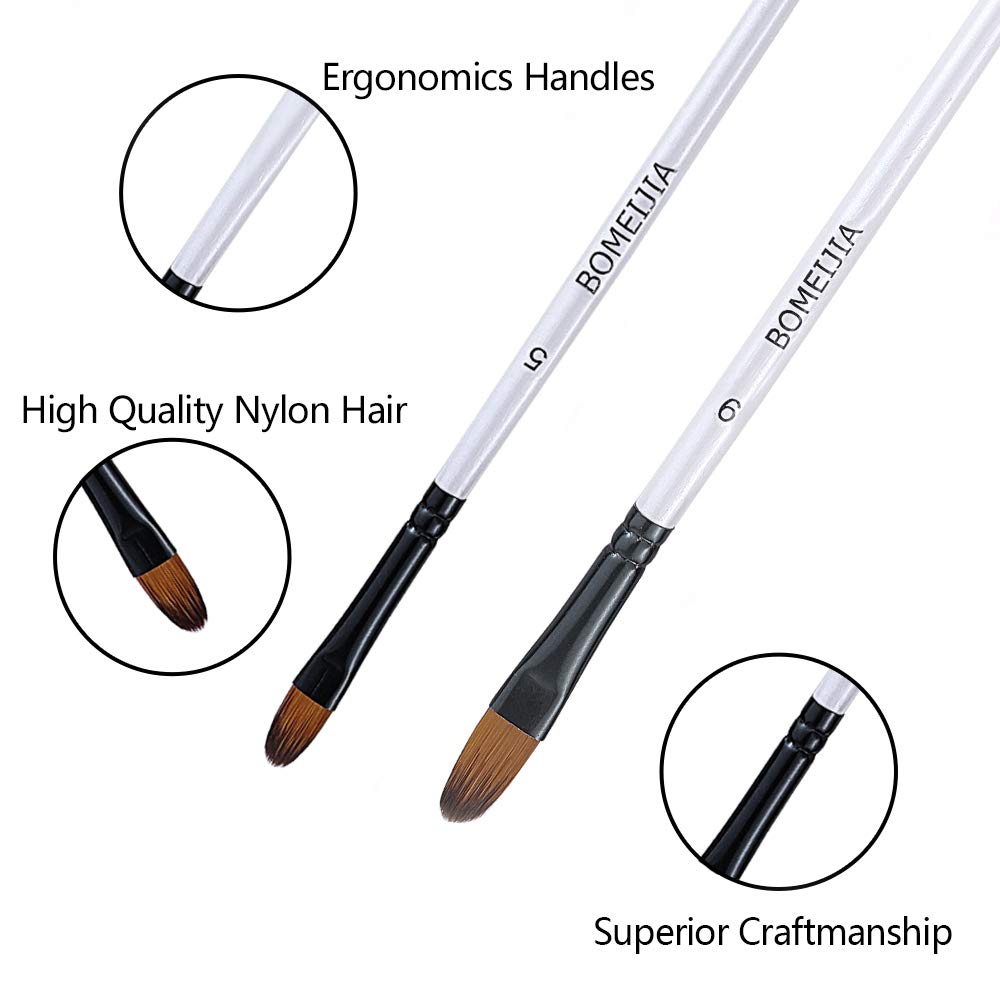 Paint Brushes Set, 12 PCS Artist Brush for Acrylic Oil Watercolor Gouache Artist Professional Painting Kits with Synthetic Nylon Tips White