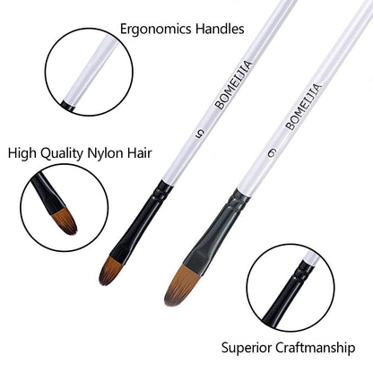 Paint Brushes Set, 12 PCS Artist Brush for Acrylic Oil Watercolor Gouache Artist Professional Painting Kits with Synthetic Nylon Tips White