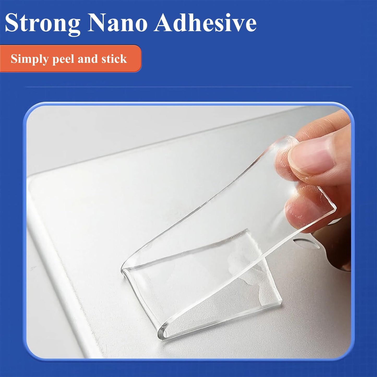 Double Sided Tape Heavy Duty 1.18 Inch x 240 Inch(20ft), Nano Double Sided Adhesive Tape, Clear Mounting Tape for Walls,Picture Hanging Adhesive Strips,Removable & Waterproof Poster Tape