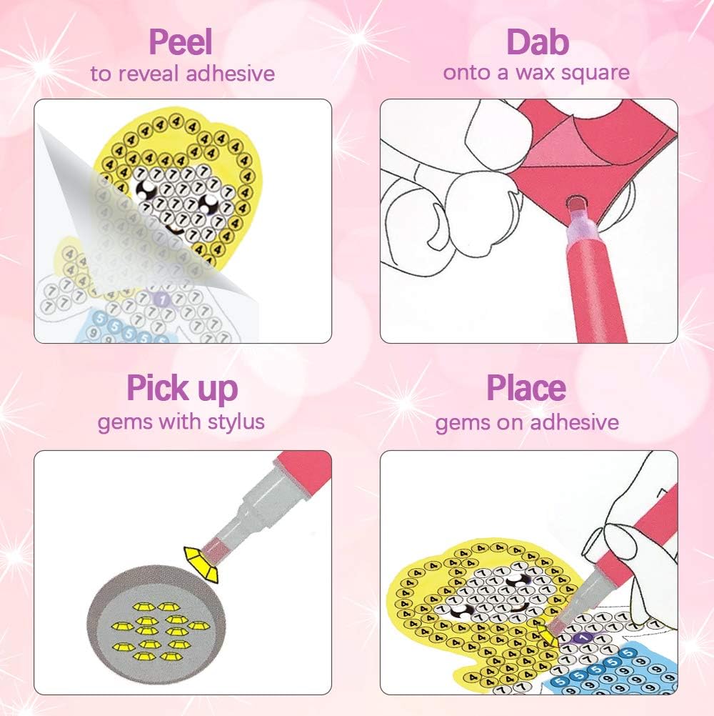 Arts and Crafts for Kids Ages 8-12 - Make Your Own GEM Keychains - 5D Diamond Art Painting by Numbers Kits Girls Kids Ages 3-5 4-6 6-8 Toys Birthday Easter Basket Stuffers Christmas Stocking Gifts