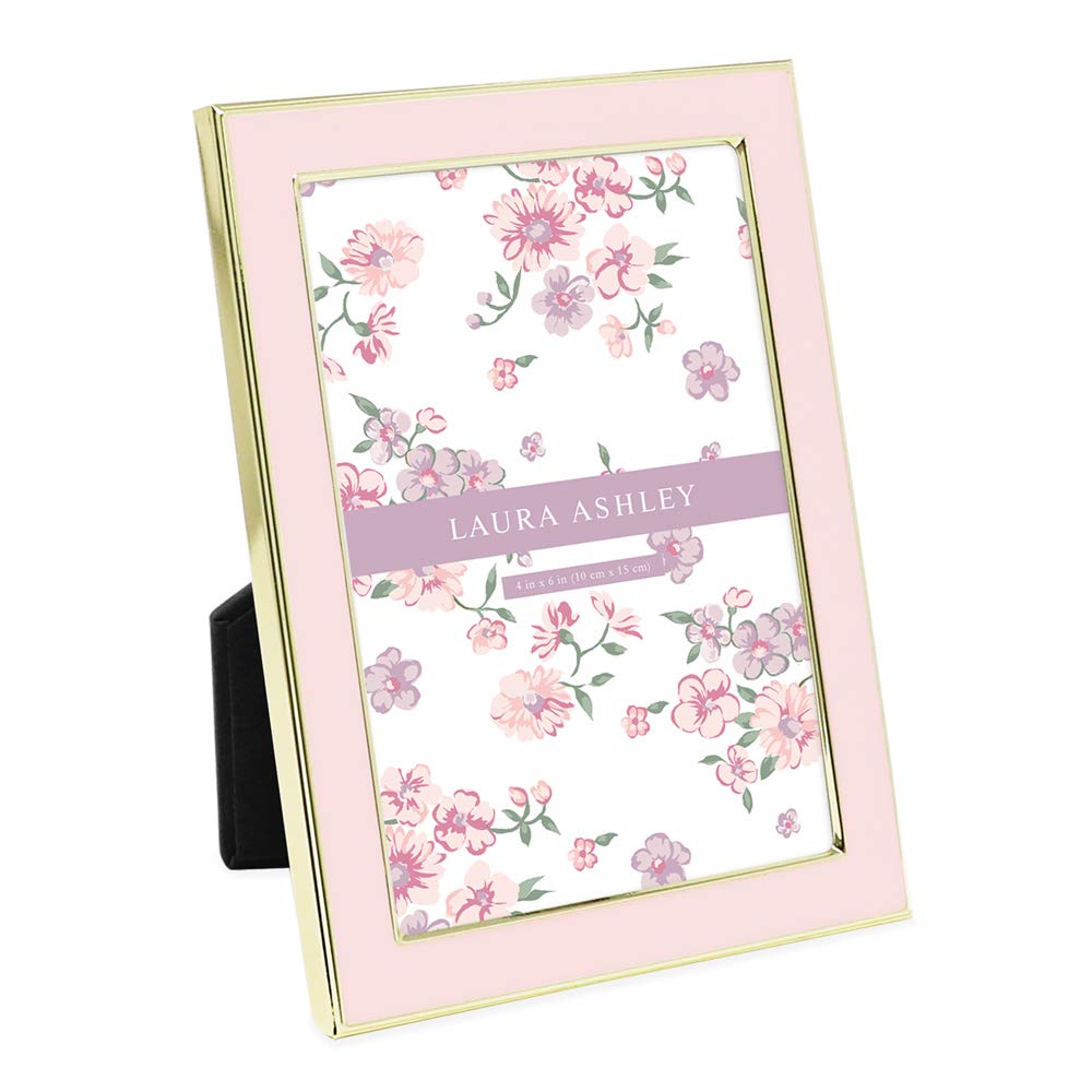 4x6 White Enamel, Silver Metal Edge Picture Frame with Easel, Made for Tabletop Display, Desk, Wall Décor, Gallery Art and More (4x6, White w/Silver)