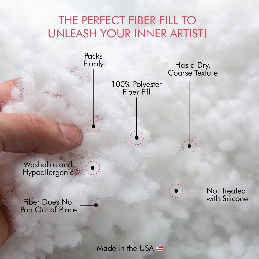 CCDF10 Poly-Fil Crafter's Choice Dry Packing Fiber Fill 10 Ounce Bag, Blue/Orange