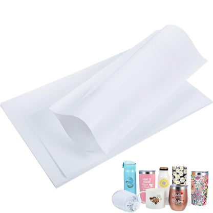 50 Pcs Sublimation Heat Shrink Sublimation Shrink Wraps Film Blanks Wrap Sleeves White Wrap Bags Tube, 5 Different Sizes, 9 x 14 Inch, 8 x 8 Inch, 7 x 11 Inch, 5 x 10 Inch, 4 x 3 Inch
