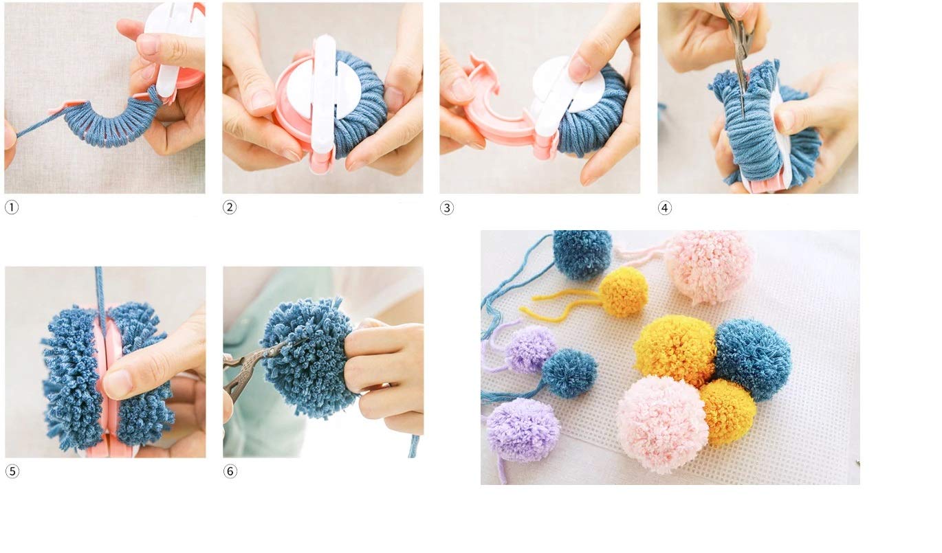 Round Knitting Looms Set Craft Kit Tool with Hook Needle and Pompom Maker