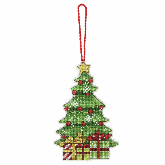 Counted Cross Stitch Christmas Tree Ornament Kit, 3'' W x 4.75'' H