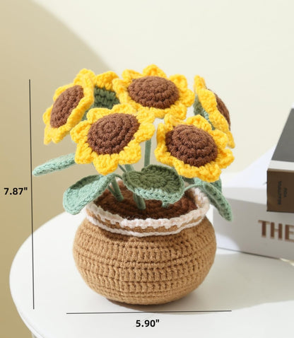 Crochet Kit for Beginners, Sunflower Crochet Starter Kit with Step-by-Step Video Tutorials, 40% Extra Practice Yarn