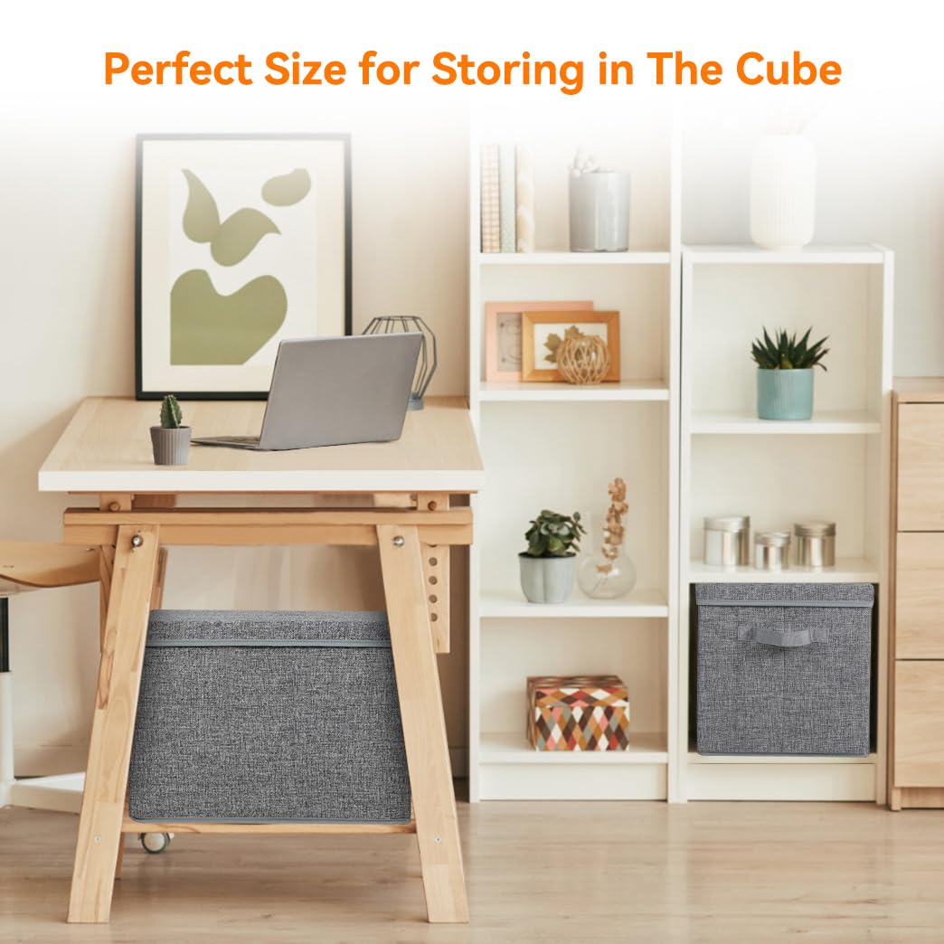 Toy Storage Organizer and Play Mat- 2-in-1 Toy Storage Chest Bin for Kids, Stackable and Foldable Cube Toy Basket Box for Boys & Girls, Large Building Blocks Storage Holder for Playroom,Grey