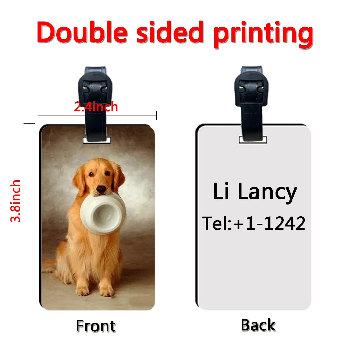 30 pcs Sublimation Luggage tag Blanks White Blank Travel Bag Tags with Strap Double Sided MDF Suitcase Label Tag with Slots Keychains Blanks