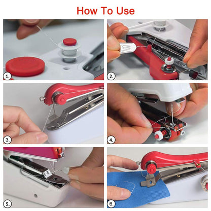 Handheld Sewing Machine, Mini Portable Electric Sewing Machine for Beginners Adult, Easy to Use and Fast Stitch Suitable for Clothes,Fabrics, Cutains,DIY Home Travel