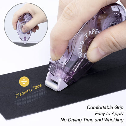 8 Pack Double Sided Tape Roller, Scrapbooking Tape, Permanent Adhesive Dots Tape Dispenser Runner for Crafts and Arts Projects, Photo-Safe