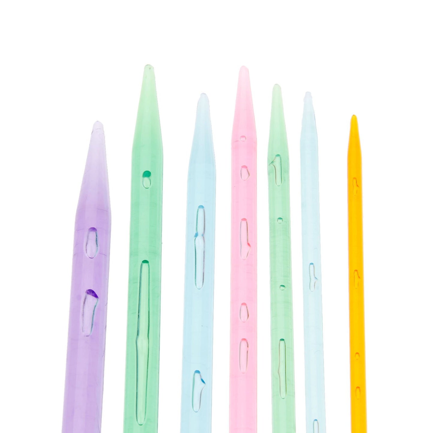 14 PCS(7 Pair) Multicolor Plastic Crystal Knitting Needles Weaving Tool Acrylic Crystal Knitting Tools Acrylic Needle for Scarf Sweater Length 26cm/10.35IN